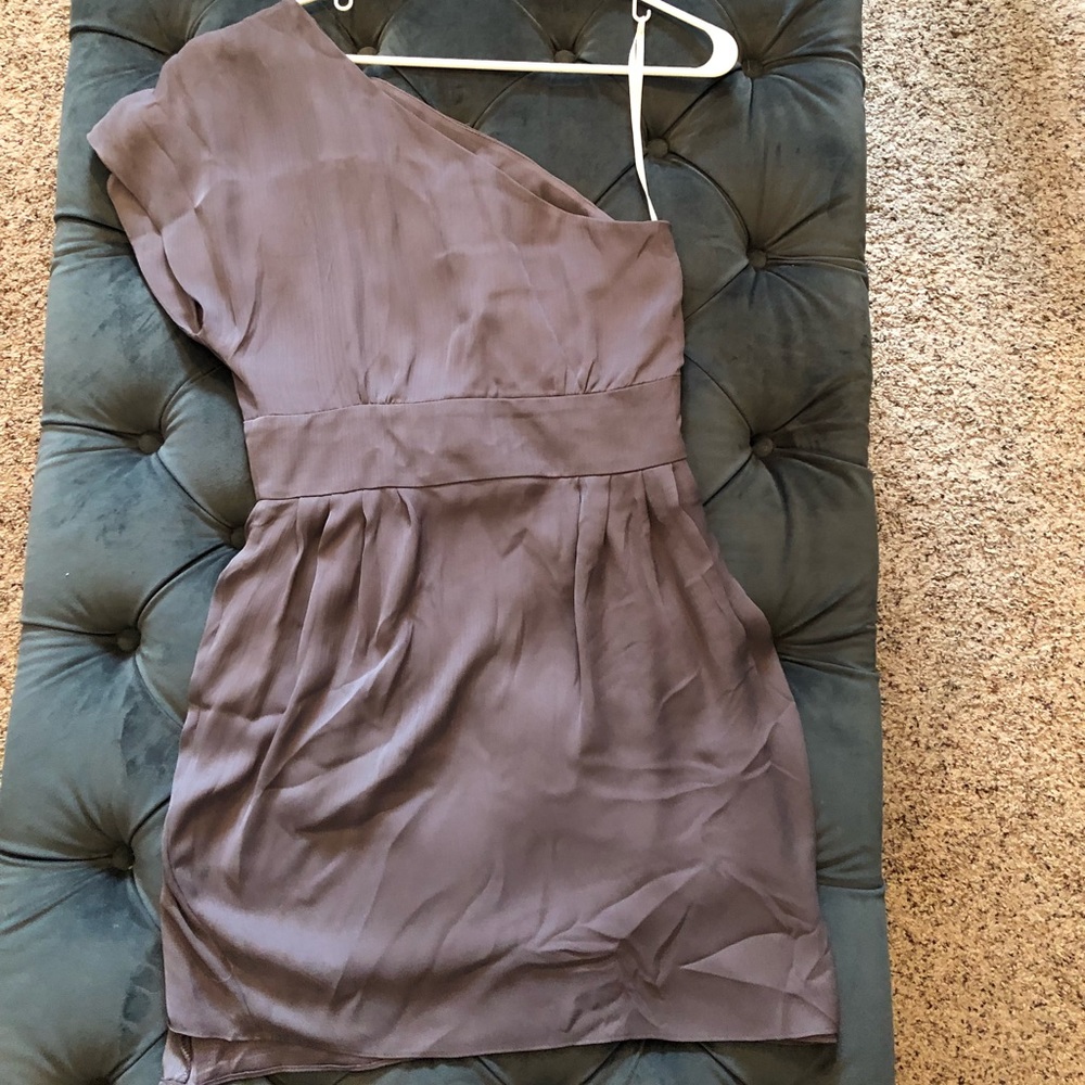 Gray one shoulder dress